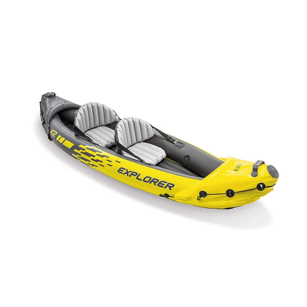 K2 2 Air and Inflatable Yellow Intex Kayak Person (3 Pump, Pack) Set Explorer