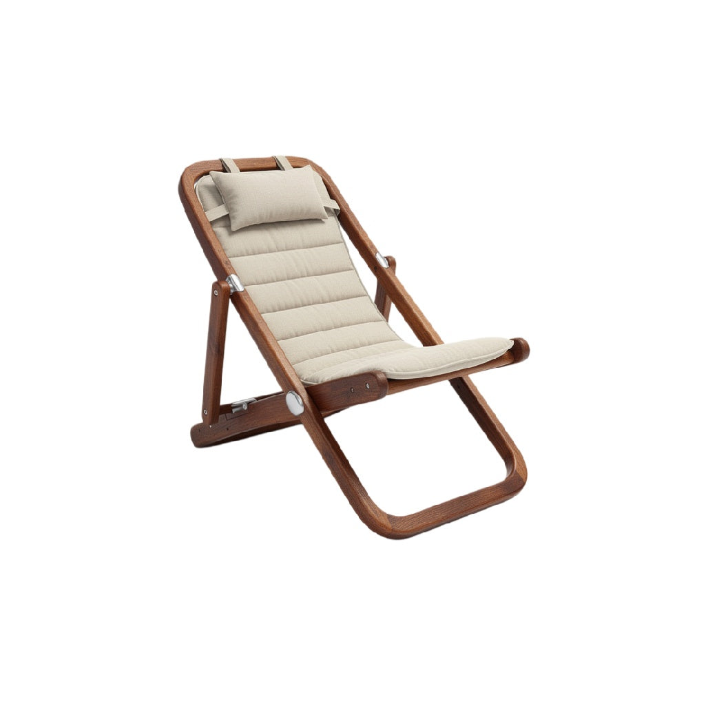 Adjustable Wooden Lounge Chair with Cushioned Seat