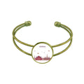 Jewelry Flat Bangle Pattern Austria Cuff Landmark Open Vienna Bracelet Retro