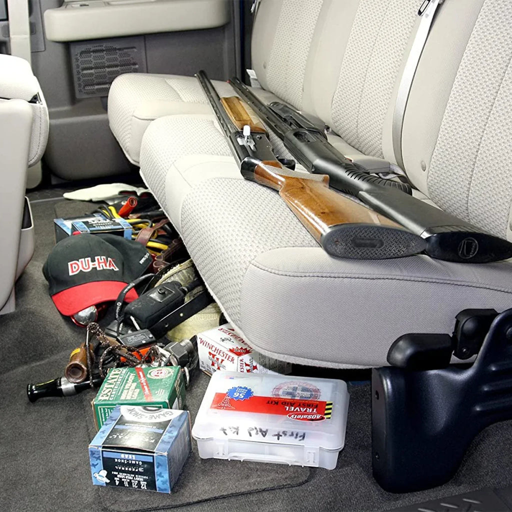 Incl. 2011-2012 Underseat Gun F150 Storage; Fits select: 2013-2014 SUPER CAB, Vehicles Gray; DU-HA DU-HA F150 Subwoofer; Rack/Organizer; Factory w/o 20096