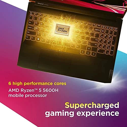 Bluetooth, 5-5600H, GDDR6, RTX 120Hz 3 AMD 1TB WiFi, SSD, Lenovo Keyboard, RAM 15.6" Shadow Webcam, Black Backlit IdeaPad Windows Ti 4GB 11, Gaming Gaming Laptop, 3050 8GB Ryzen FHD