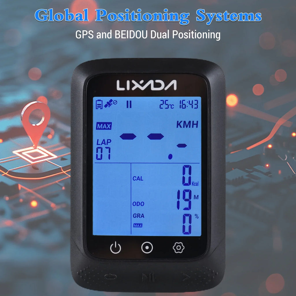 Compatible Computer ANT+ Altitude Waterproof Lixada Wireless Bike Gradient BT 2.3in Sensor Strava with GPS APP