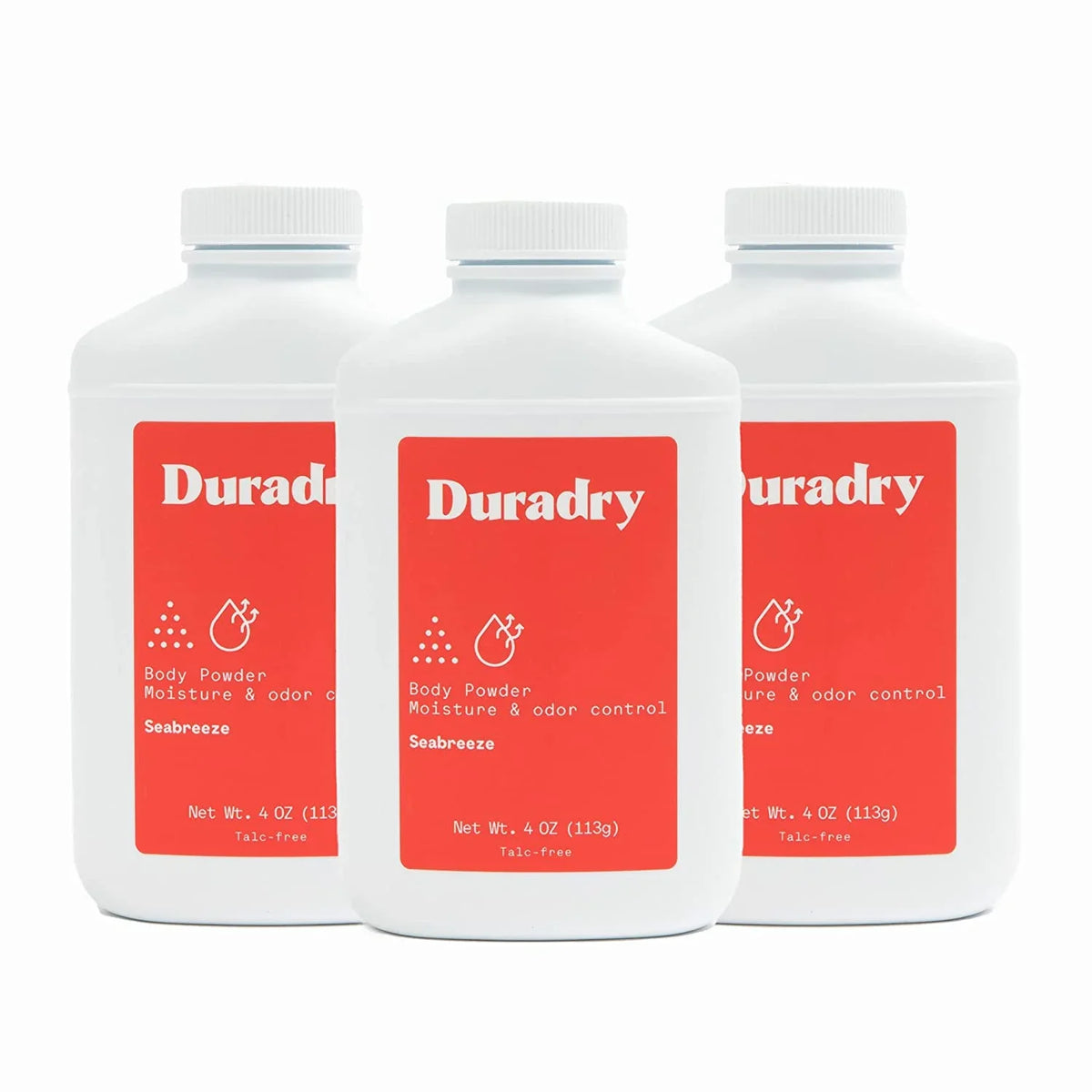 Body All Naturally Any Talc-Free, Duradry Defense Sweat Body 3-Pack Anti-Chaffing, 4oz, Prevents Odor - Powder Odor Powder, Natural Absorbing, Sweat - & and Seabreeze, Eliminates Control,