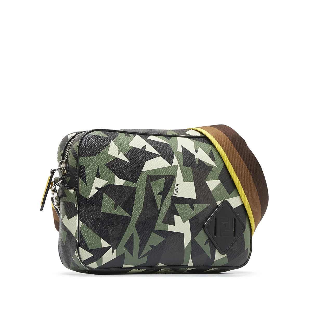 Bag Camouflage Camera Fendi Pre-Owned Leather Crossbody Eyes Authenticated Unisex Calf Monster Green (Good) Bag