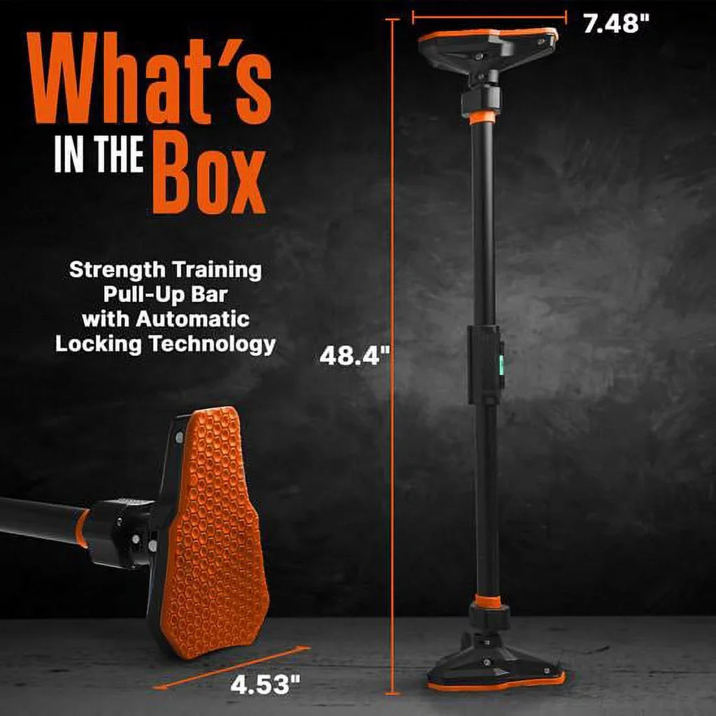 Adjustable color SQUATZ ,orange 37 inches, Bar Pull-up -Adjustable and 48” Width black 56 to