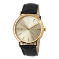 Sawyer Arvo Black Leather Time Watch Gold -
