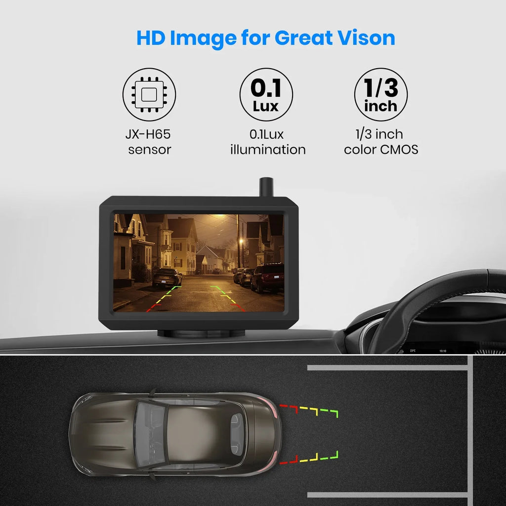 Wireless 2 IP68 Camera for Cameras, Car Rear 2 Reversing Digital Waterproof System Wireless With Camera Backup Channels View System
