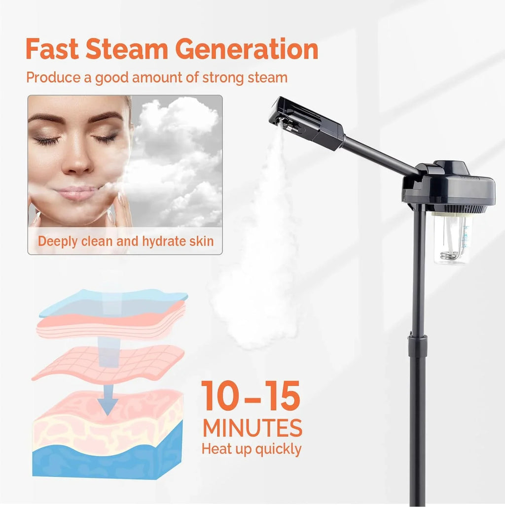Home, Steamer Hot for Cleaning Sprayer, Care Deep Personal Beauty Steamer, Ozone Spa Facial with Rotatable Mist Salon Professional Steamer Face Esthetician Skin