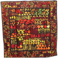 Pattern | Muffler Scarf Leaf Silk Stole Ladies Pre-Owned Brown (Good) Autumn