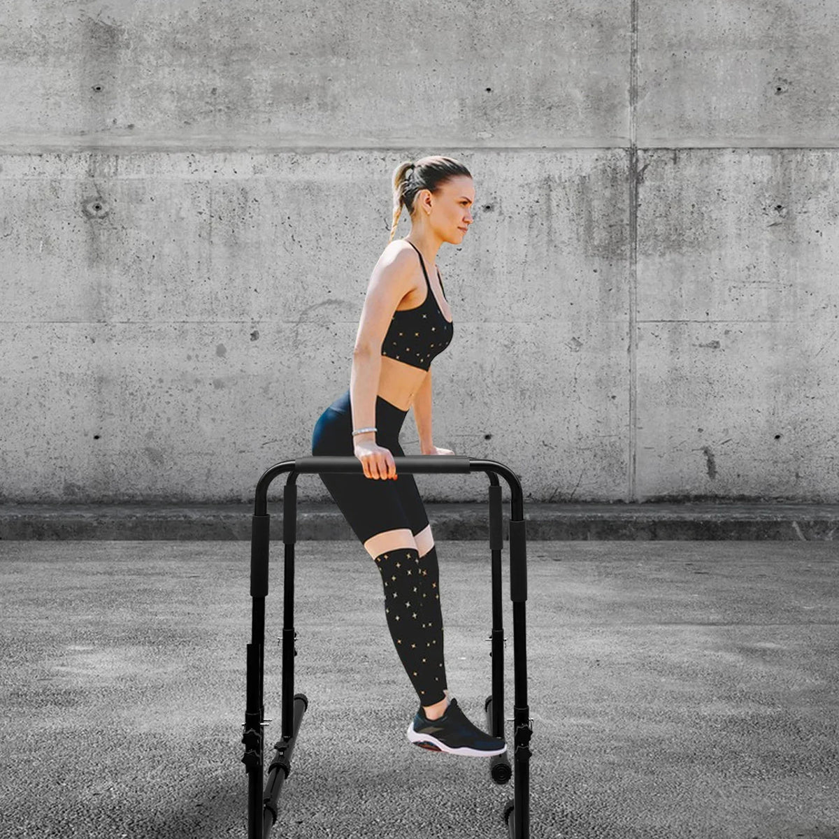 High Training Assembly Dip Versatile JOLLY with Adjustable Up Station Bar, Push Stand Functional Dip JAUNTS Strength Rehabilitation Easy for Sports Wrap, Sponge Training,