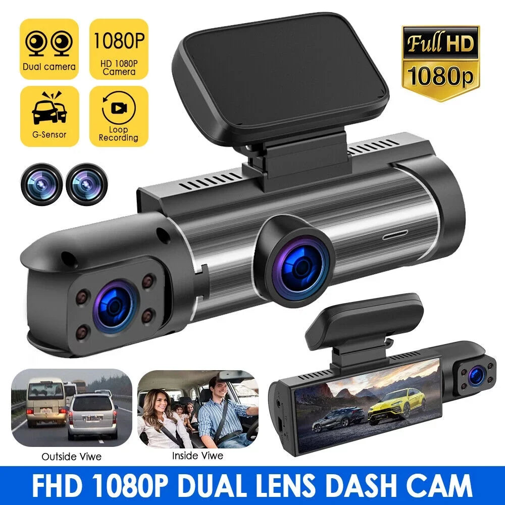 1080P Car HD Parking G-sensor Vtin Recorder Camera Dash Video Cam Dual Monitor Lens