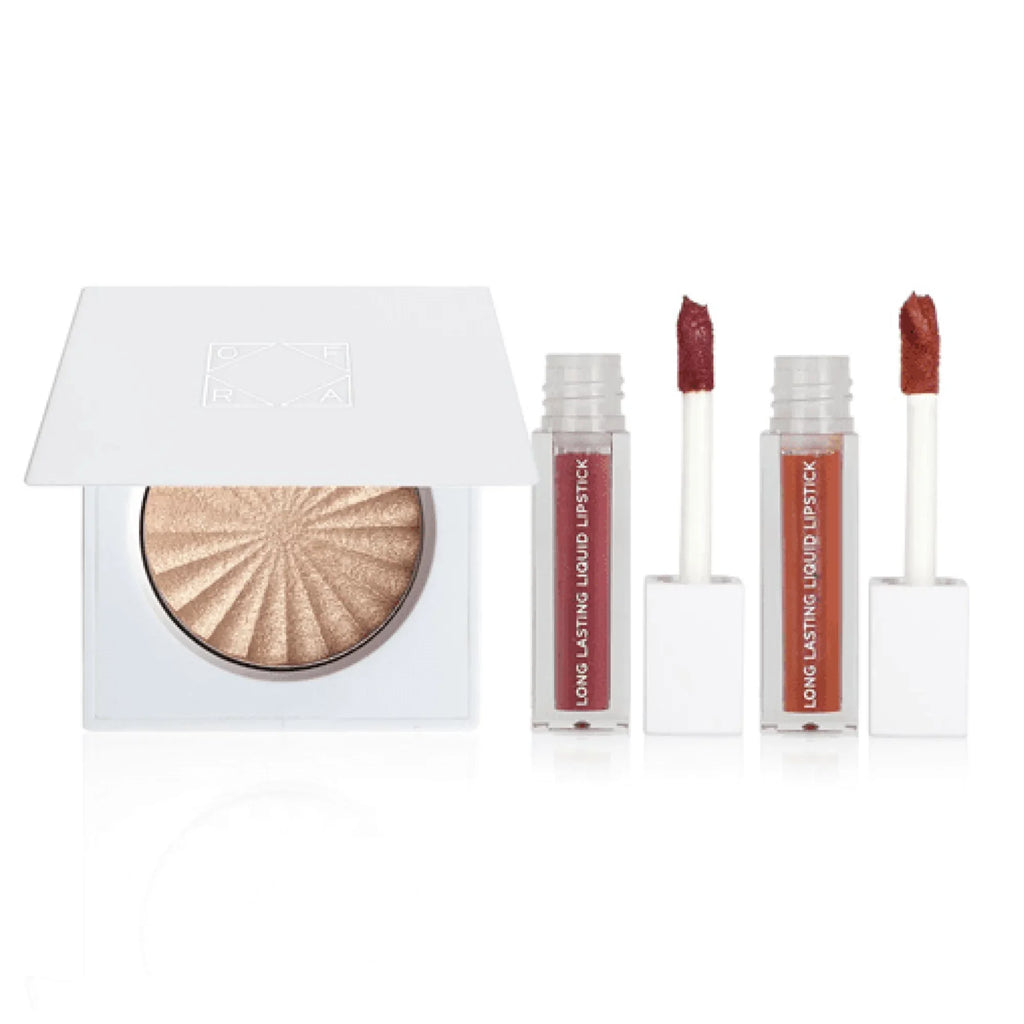 Winter Lipstick piece - Heatwave Holiday OFRA Highlighter & - - Set set 3