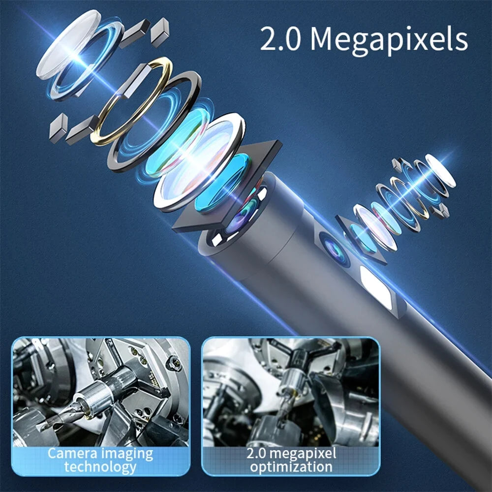 IP67 Waterproof Inspection Android IOS LED Adjustable Phone Built-in Endoscope Camera Lights 7.9mm Borescope for Mobile Type-C