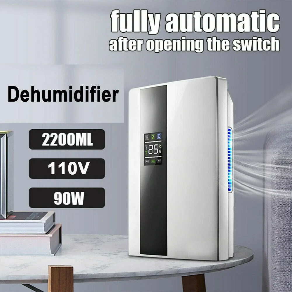 & Portable Control with 2.2L Screen DENEST Remote Dehumidifier 90W LCD