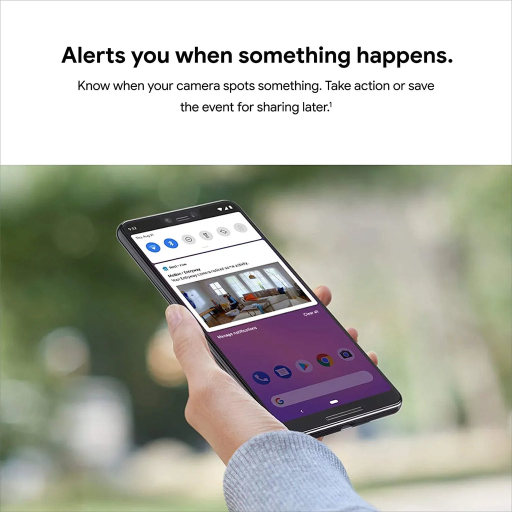 with for Cam Alerts Camera Security Camera Wired Surveillance Control Nest Mobile Get Your - 24/7 Home - Indoor and Vision Phone Indoor Night and Live Video with -