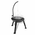 Hiking, for 28.3 Grilling, Steel Anself Stand Hanging x Patio Garden, x Cooking, Smoking, BBQ Barbecue Party, H) 48.4 with Charcoal Plate (Diameter Round Stand Inches Grill Camping Picnic,