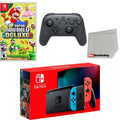 Cleaning Mario with Console Extra New Nintendo Super Screen Cloth Deluxe Bros. Wireless Controller, Red Blue Neon & and Switch U