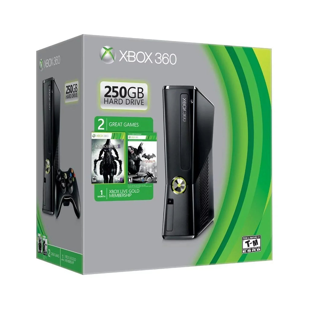 WIFI BUNDLE XBOX CONSOLE SLIM Box 360 R9G-00198 BLACK 250GB Open GAME