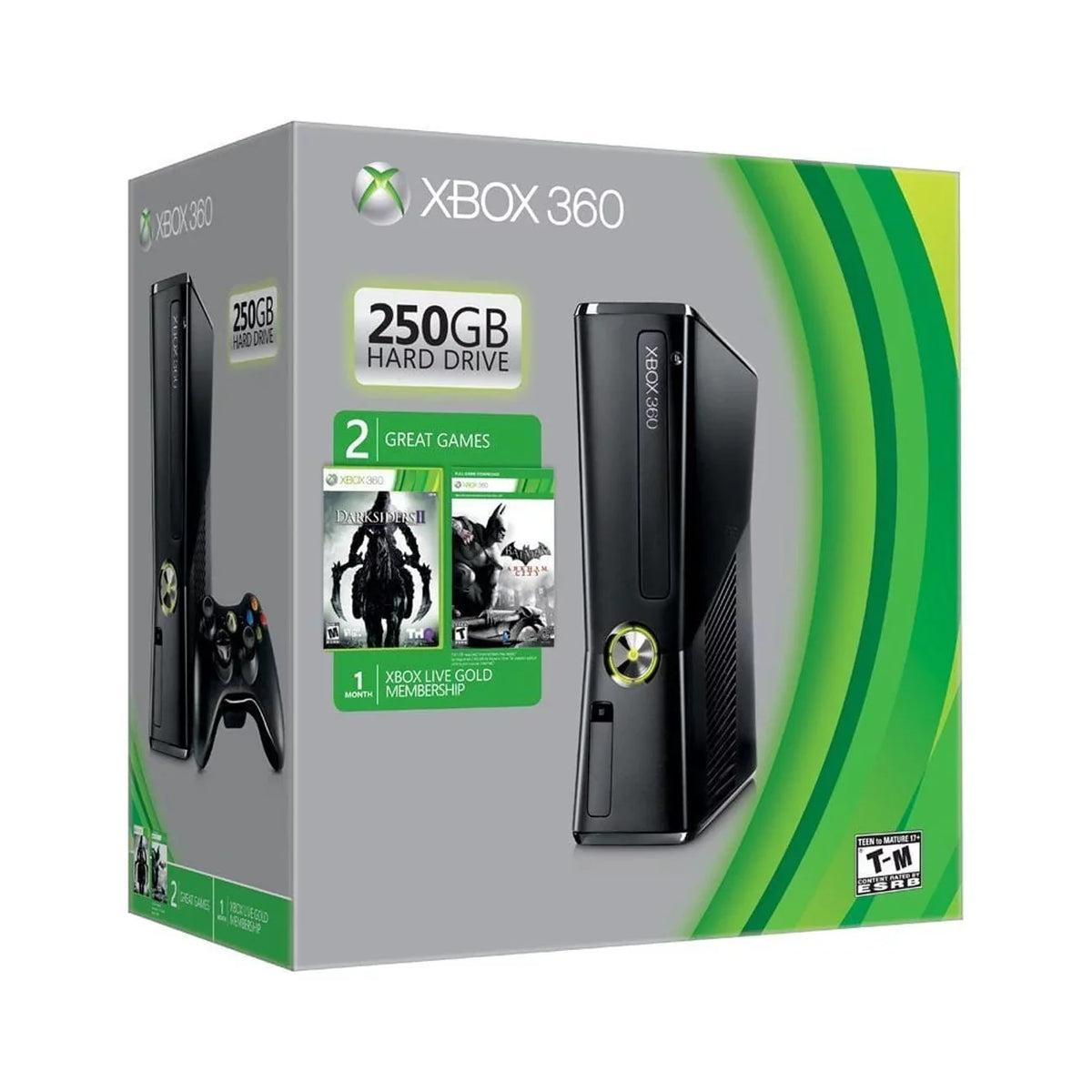 WIFI BUNDLE XBOX CONSOLE SLIM Box 360 R9G-00198 BLACK 250GB Open GAME