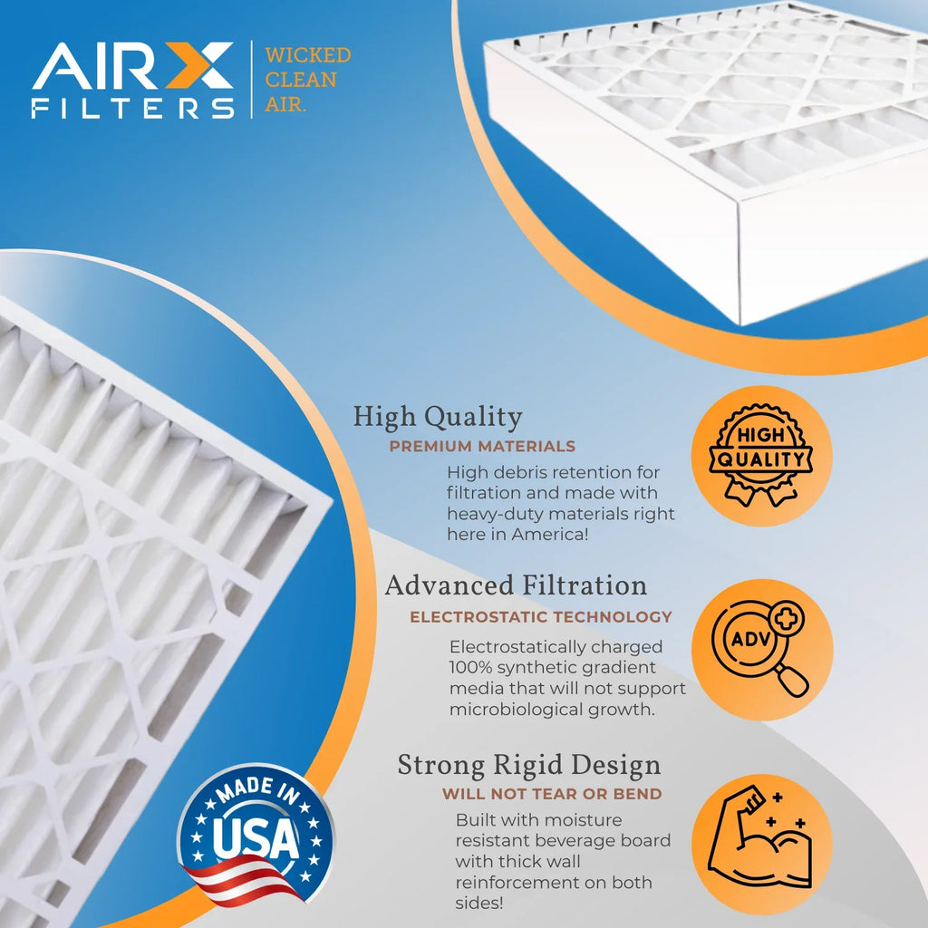 & FILTERS 20x20x4 WICKED Filter 8 Furnace by AIRX MERV FPR Air Filter Filters AC Comparable USA CLEAN 700 AIR. Premium Pack HVAC 20x20x4 to Made MPR 5 2