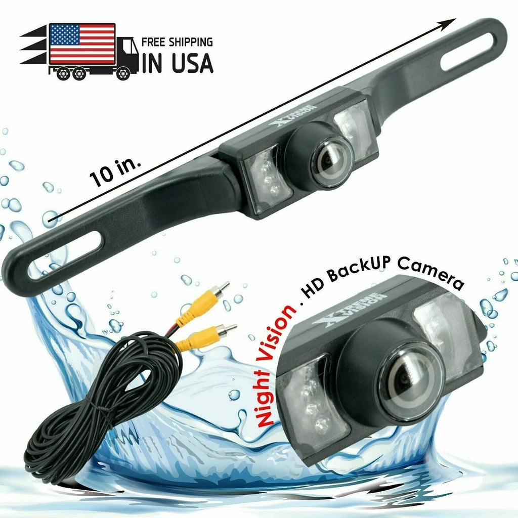 Rear Plate View Angle Backup Wide Camera 8x HD Waterproof License Vision Night Bundle
