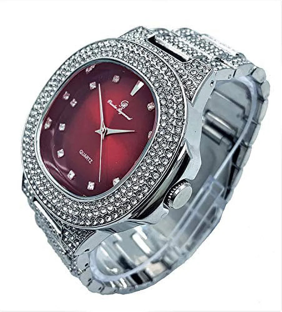 '- Bling'ed Dance Perfect Hip Blood Out Queen Red) (SLV The Set His&Hers Watch Couples ST10325/ST10364 for Hop Floor Power Flaunt and and On to Off King