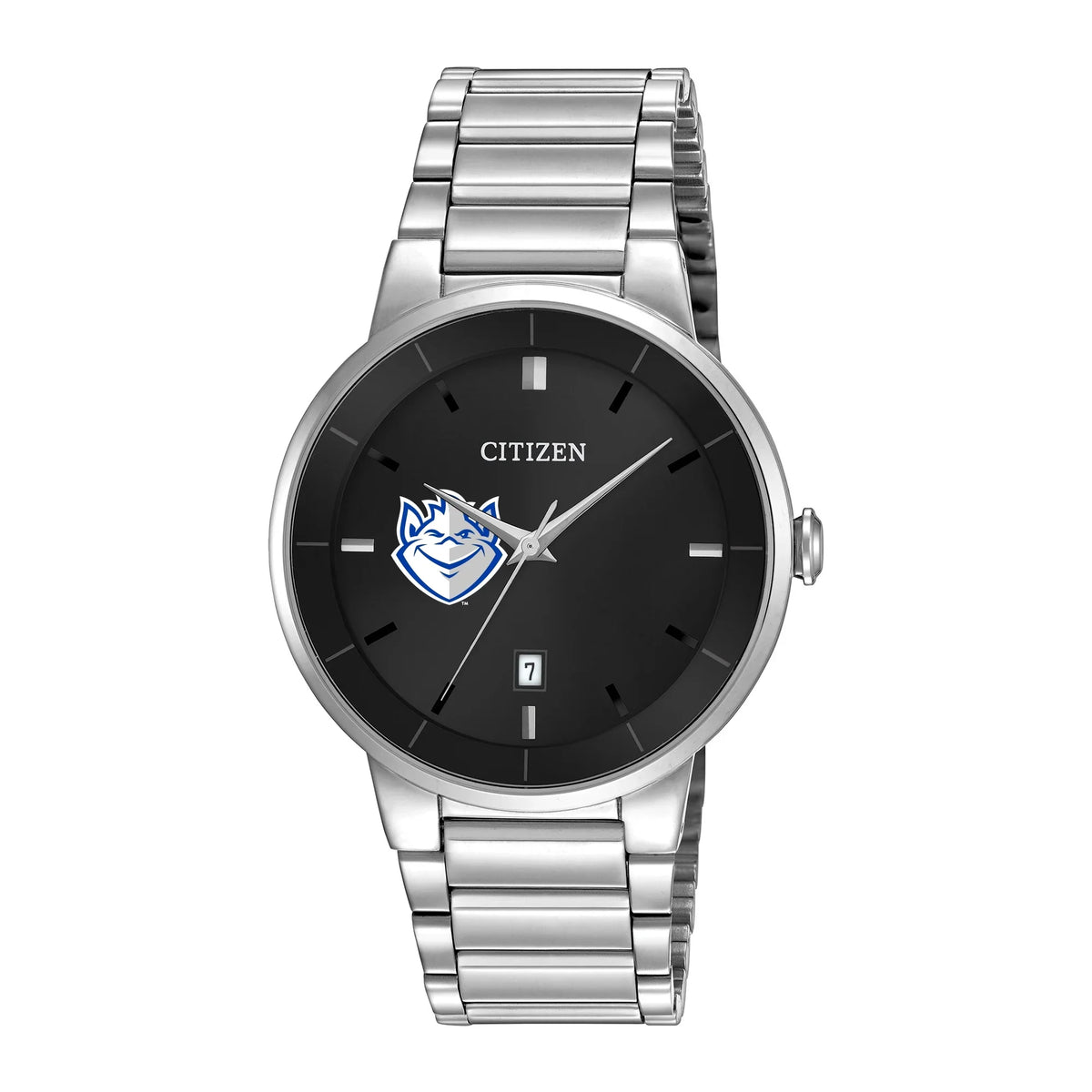 Billikens Dial Saint Watch Steel Stainless Silver Louis Watch Men's Black Citizen