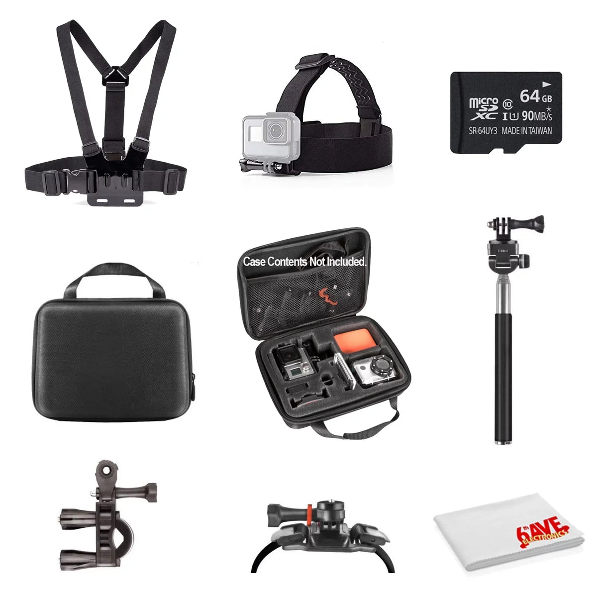 Accessory Cloth - MicroFiber Basic CARD Bundle MICRO Kit Action + Cleaning Camera SD 64GB With