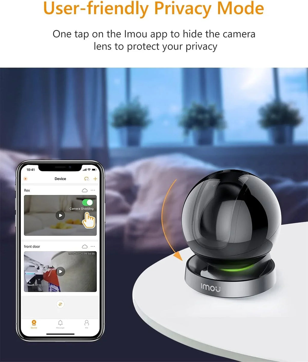 Spotlight Audio, Night Port, Smart Indoor Rex Detection, Sound & Tracking, Camera Camera 360 (2.4G 2MP Camera Vision, 1080P WiFi with Imou and Security 2-Way Siren Ethernet Only) Smart View Degree