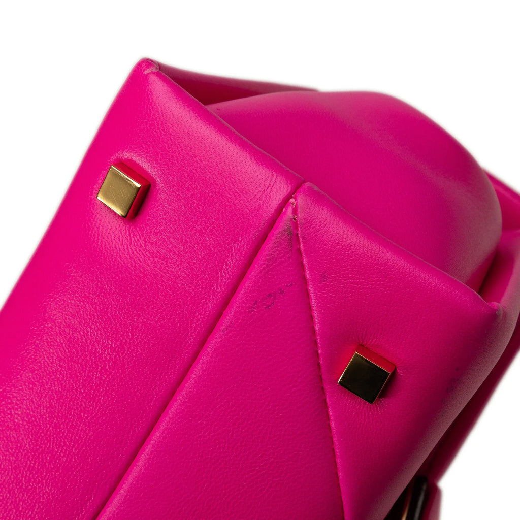 Satchel One Valentino Leather (Good) Mini Pink Calf Stud Unisex Authenticated Pre-Owned