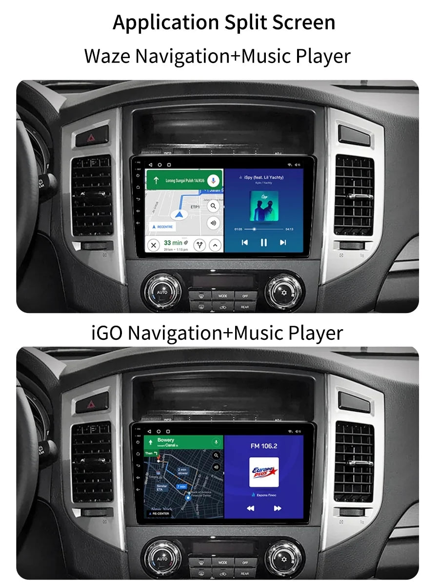 4 - With For Android V90 Navi Radio 2014 Carplay Pajero V80 Screen Stereo GPS 2006 Android Auto Mitsubishi Car