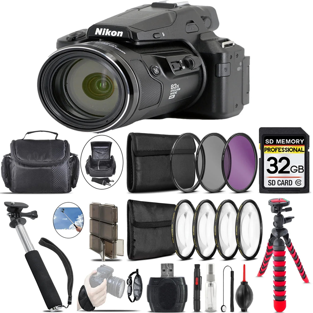 Case Camera COOLPIX Tripod 32GB + Spider Digital + Bundle P950 - Nikon