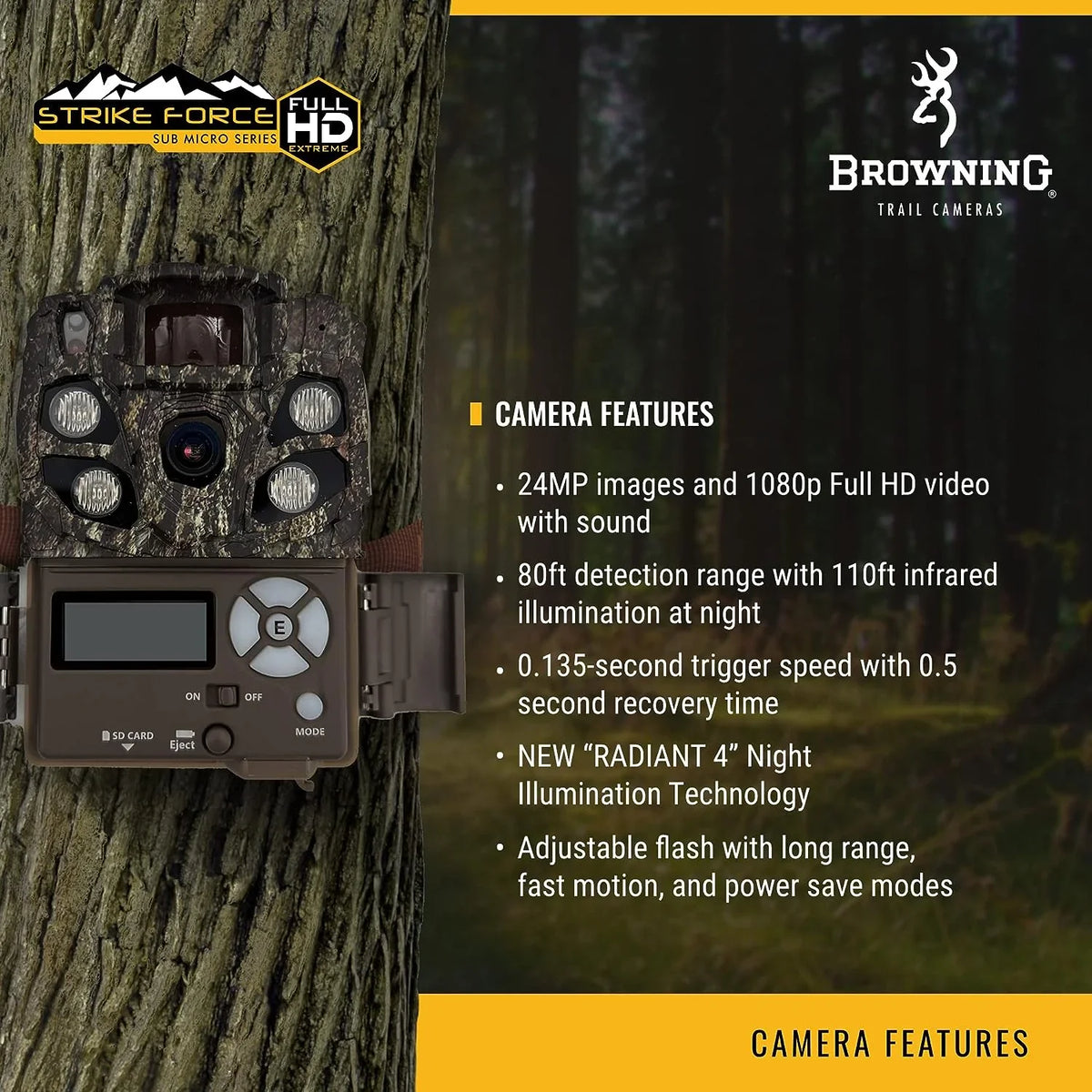 Force Trail Extreme Camera Separately Browning Sold Strike Full HD SD Card