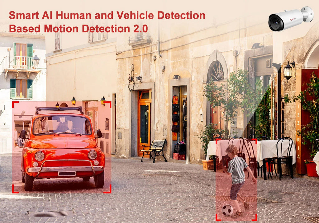 Support Camera Zoom Bullet 4X ANPVIZ Camera Human Mic Detection 5MP IR in 30M Vehicle IP66 Distance H.265 Built
