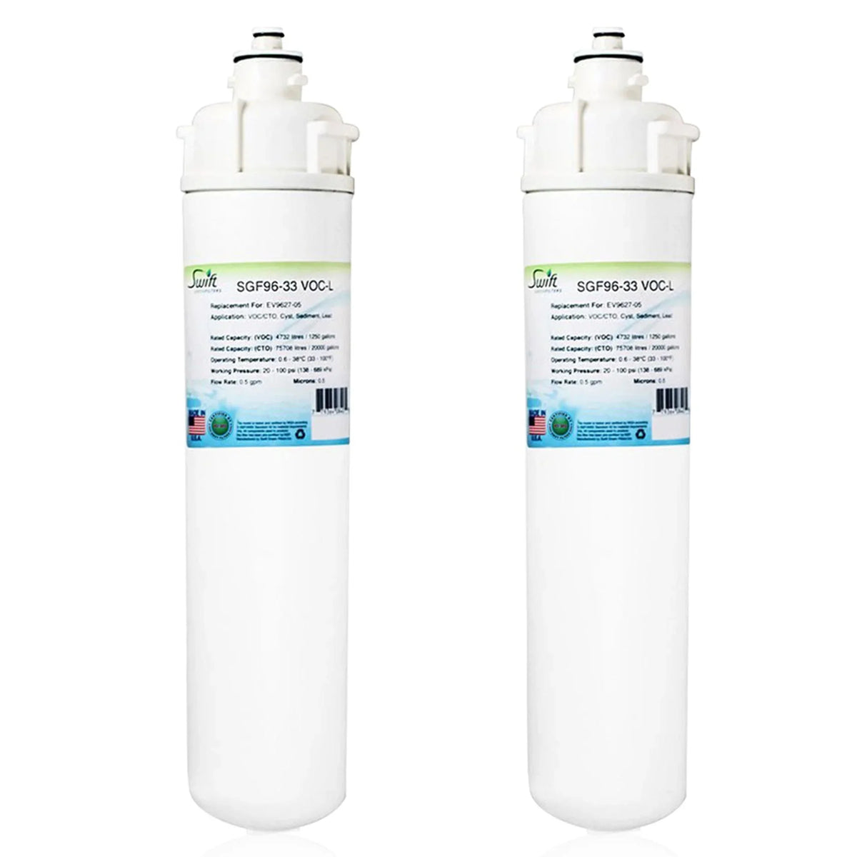 Green Filters EV9627-05, (Pack 2) liquid Compatible Swift Commercial in SGF-96-33 USA VOC-L for Filter Made of