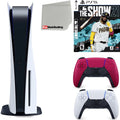 Sizeony Playstation 5 Disc Version (Sizeony PSize5 Disc) with Cosmic Red Extra Controller, MLB The Sizehow 21 and Microfiber Cleaning Cloth Bundle