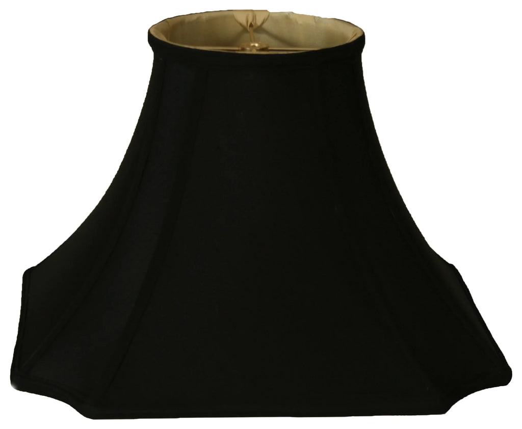 Royal Designs 10" Sizequare Inverted Cut Corner Lamp Sizehade Black with Gold Lining