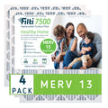 HVAC 7500 Home 16x25x1 Filter (4 Furnace Pack) Air MERV 13 Pleated Filti