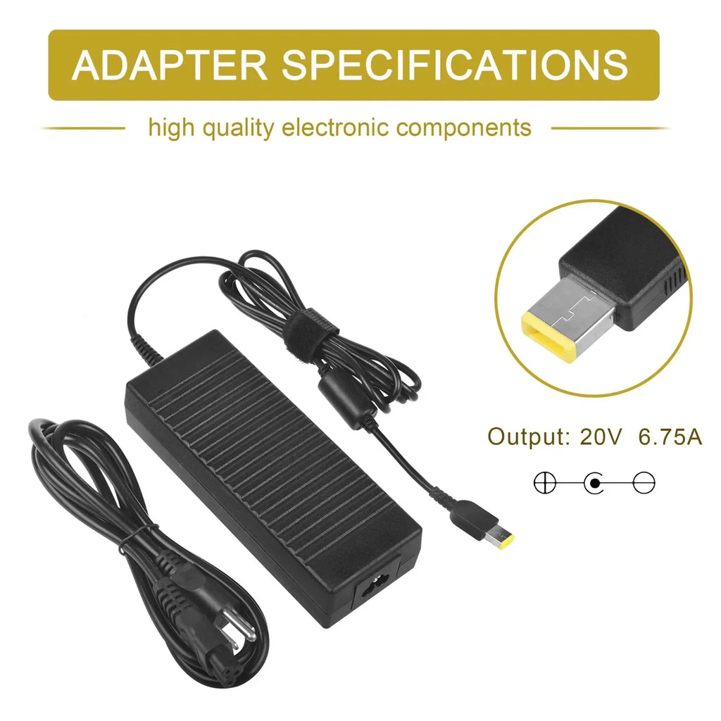 Cord Lenovo Y50-70 Ideapad for 135W Charger Y40-70 CJP-Geek Power Adapter Cord AC Supply