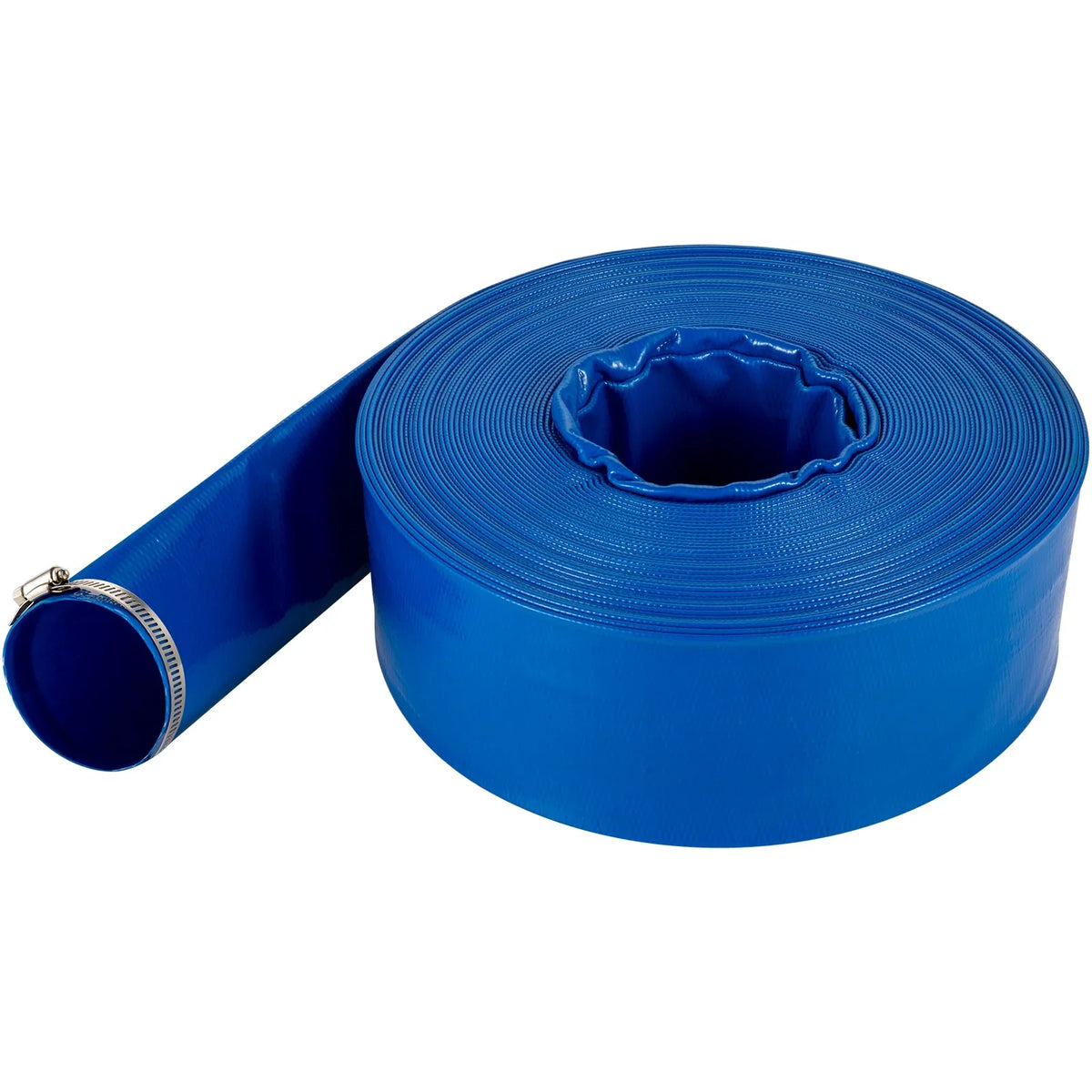 Clamps, Hose x Hose, Transfer Duty Burst-proof, Pool for climate-proof & 1-1/2" 105', Ideal Fabric Lay BENTISM liquid Backwash Heavy with Swimming Drain Discharge Flat PVC Hose, &