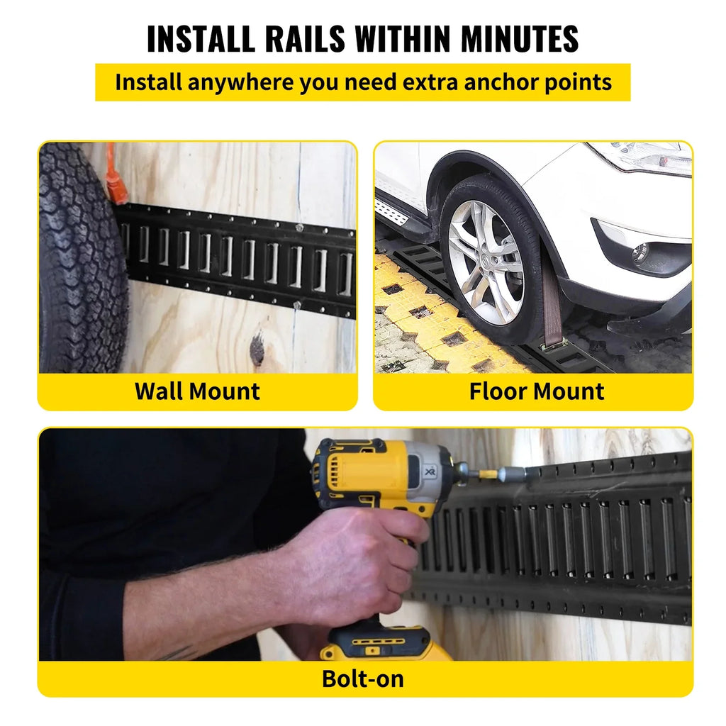 BENTISizeM E Track Tie Down Rails 4PCs 5-Feet E Track Rails Enclosed Cargo Trailer