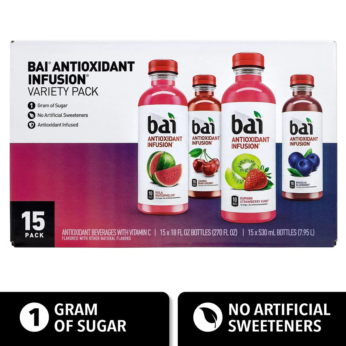 Infusion 15 Pack, Bai Variety 18 Fl Oz, Ct Antioxidant