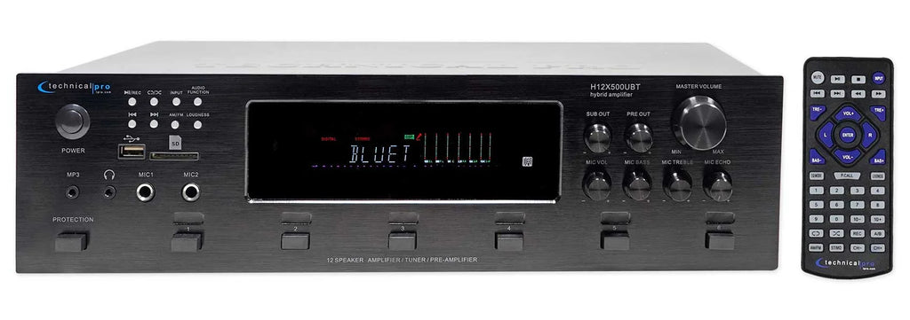 Home Zone, Theater Technical Receiver+12) Bluetooth 6000w 8" Speakers+EQ Pro 6)