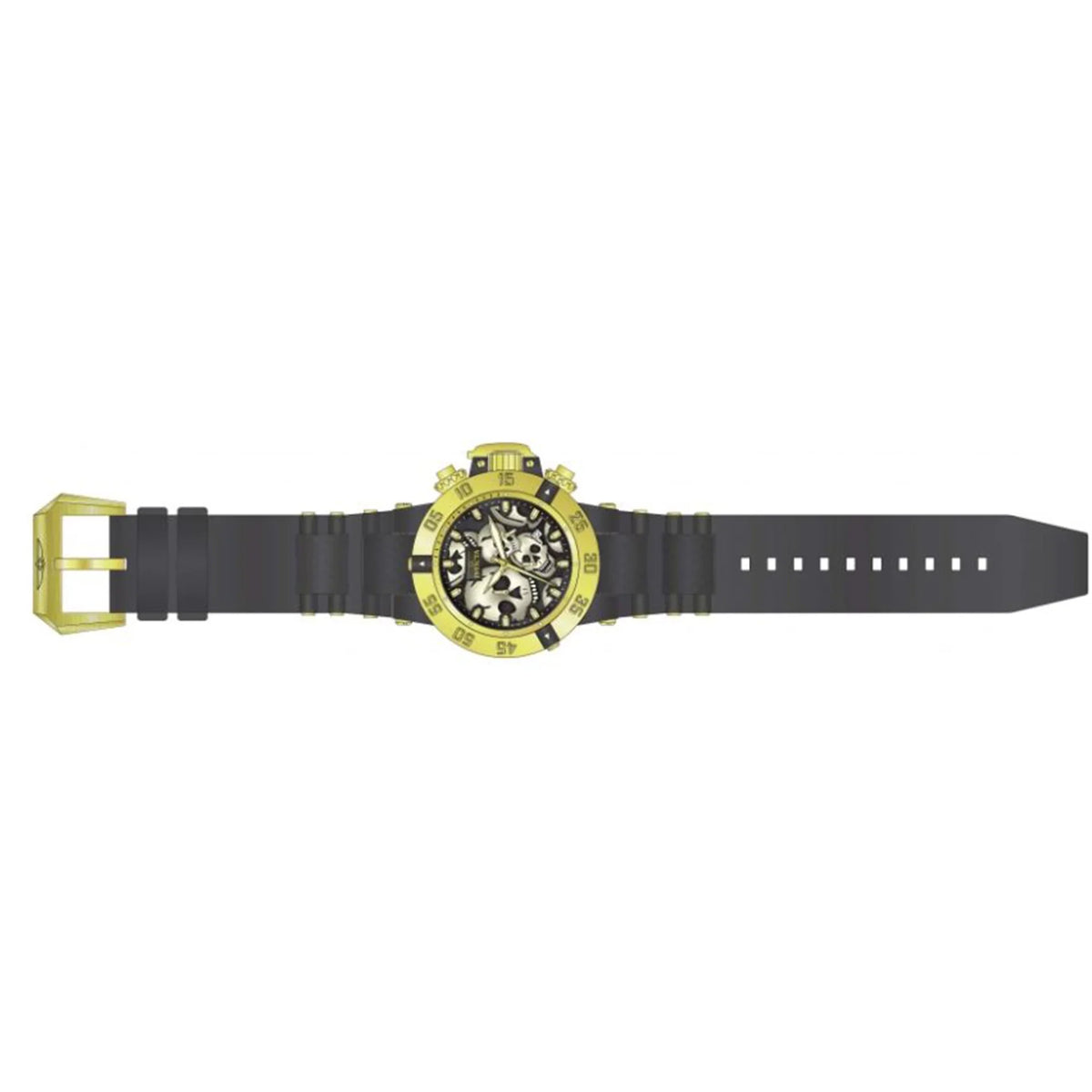 Dial Chronograph Quartz Men's Watch Subaqua Black Invicta 37327 Skull