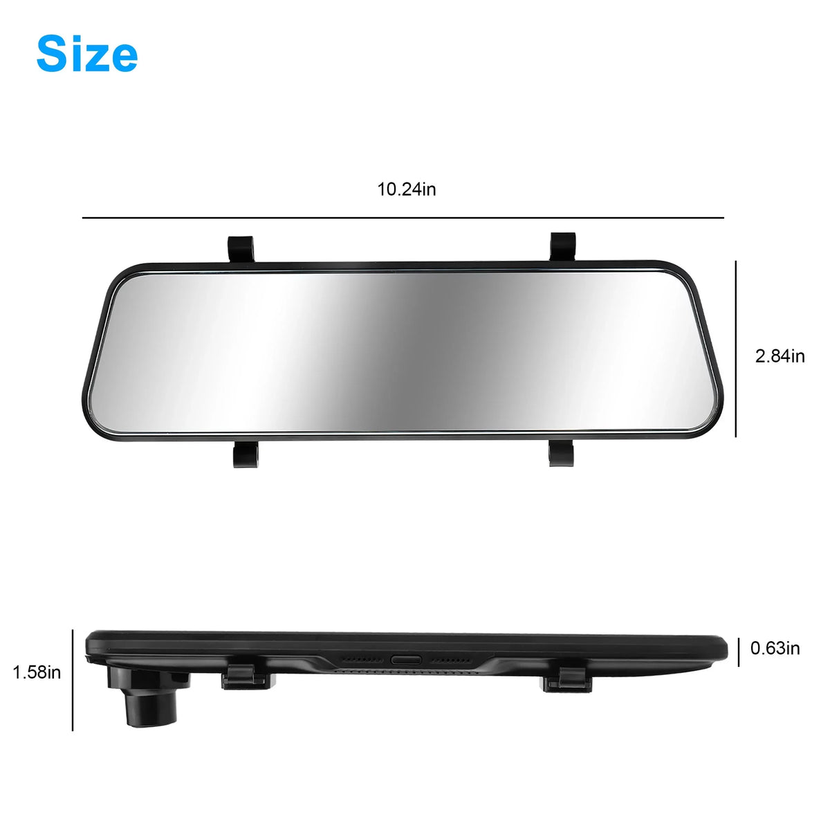 Backup Night Screen Rear 1080P Vision, Camera, IPS Car with G-Sensor, Mirror View Touch Driving Recorder Dual TSV Camera, Dash Cam