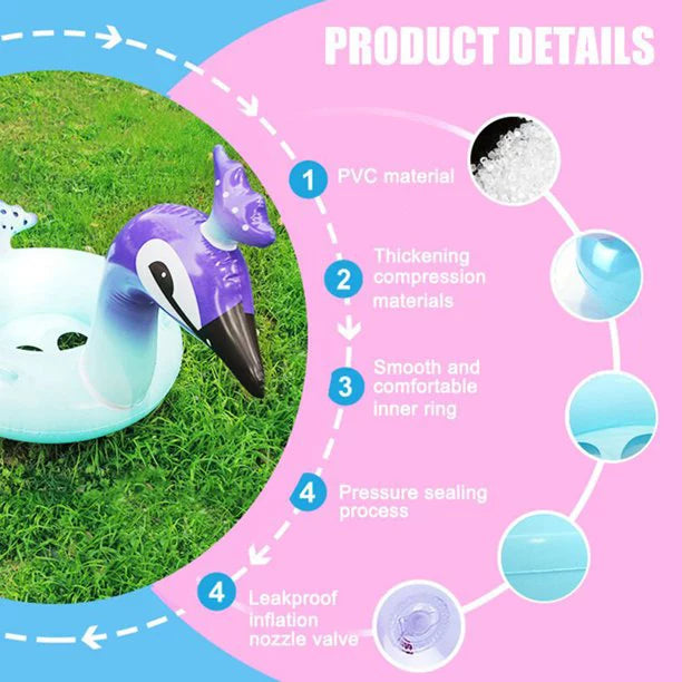 Alin Designed Pool Kids Toys for Game 48 Lounge Raft Glitter Swimming Decorative liquid Valves Inch with Fast Pool Party | Summer Beach Float Peacock Inflatable