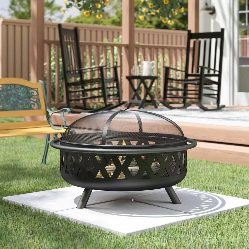 Grill And Pit Pit Efficient Metal Moveable Fire Caleb Burning Wood