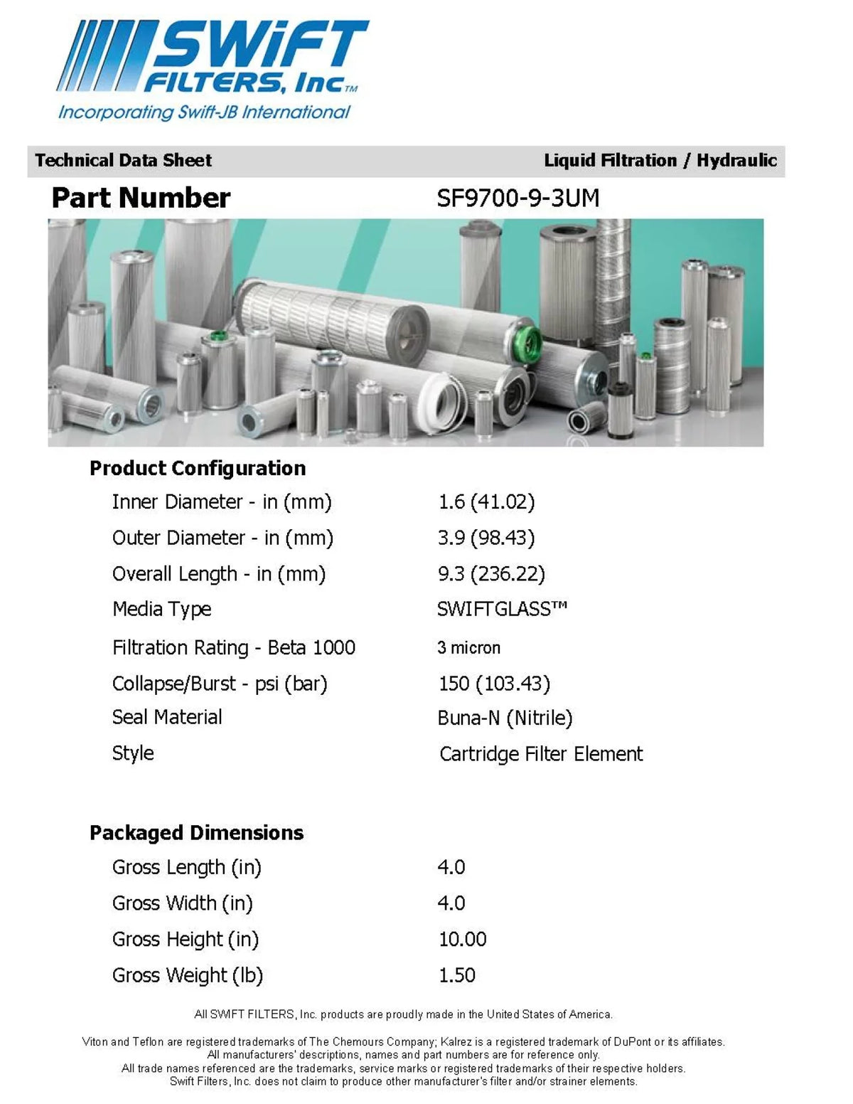 Cartridge for Microglass Interchange NAPA Filter 3 Micron 7840 Direct Element