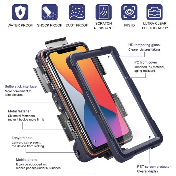 Case 9 Hot Snorkeling Phones with Photo Protective all Diving 6.9 Professional Video Infinix UrbanX for Lanyard And Inch LCD [15m/50ft] Housing Up Swimming Waterproof Underwater Surfing to