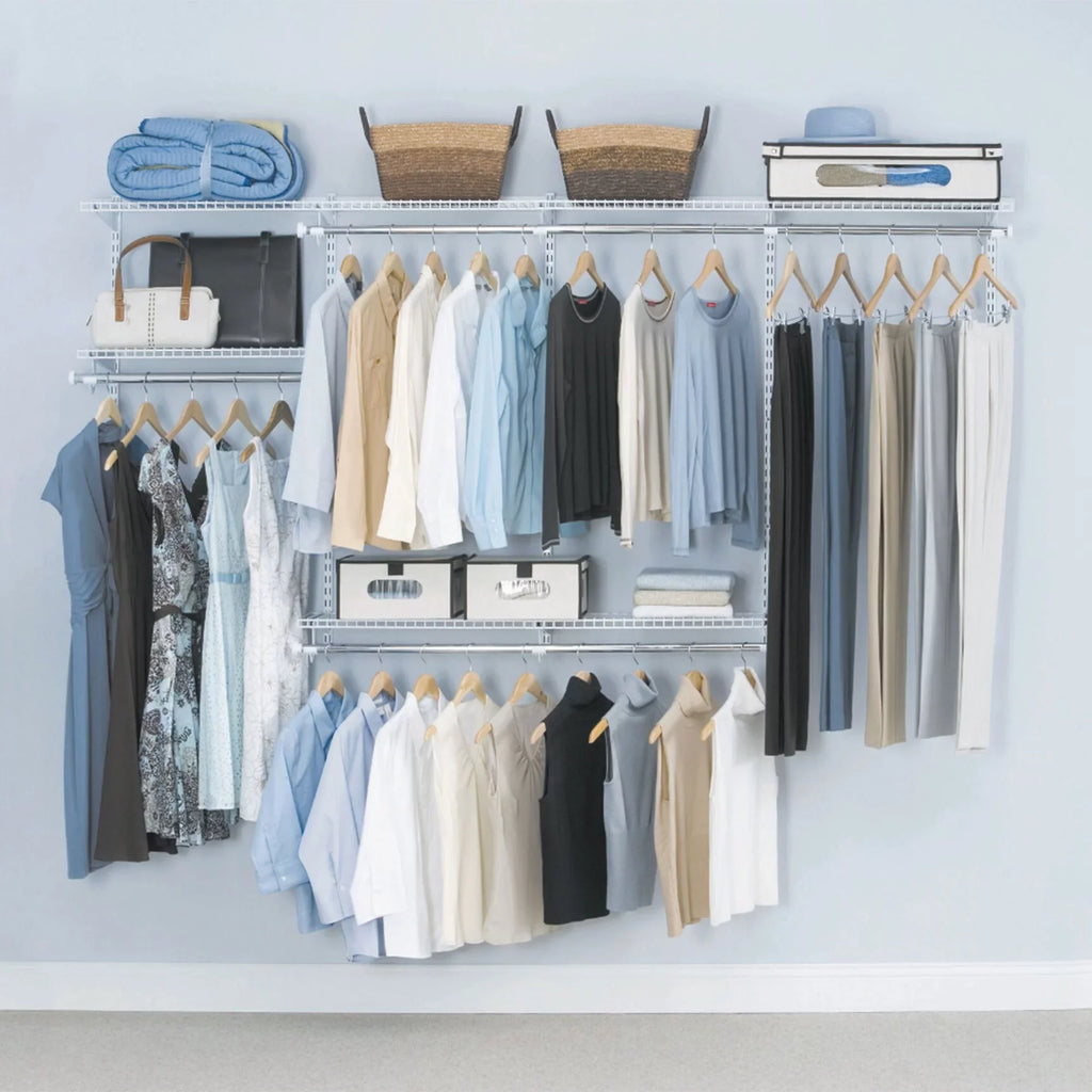Rubbermaid Closet Ft Kit, 4 8 Configurations to (2 Custom White Pack) Organizer